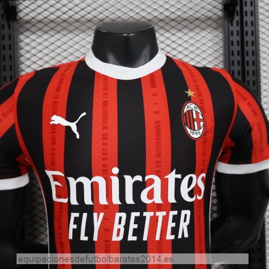 Nuevo 1ª Jugadores Camiseta AC Milan 24/25 Rojo Negro Baratas